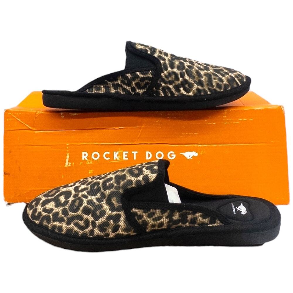 Rocket Dog Romy Tampa Leopard Mule Canvas Women's Size 8.5